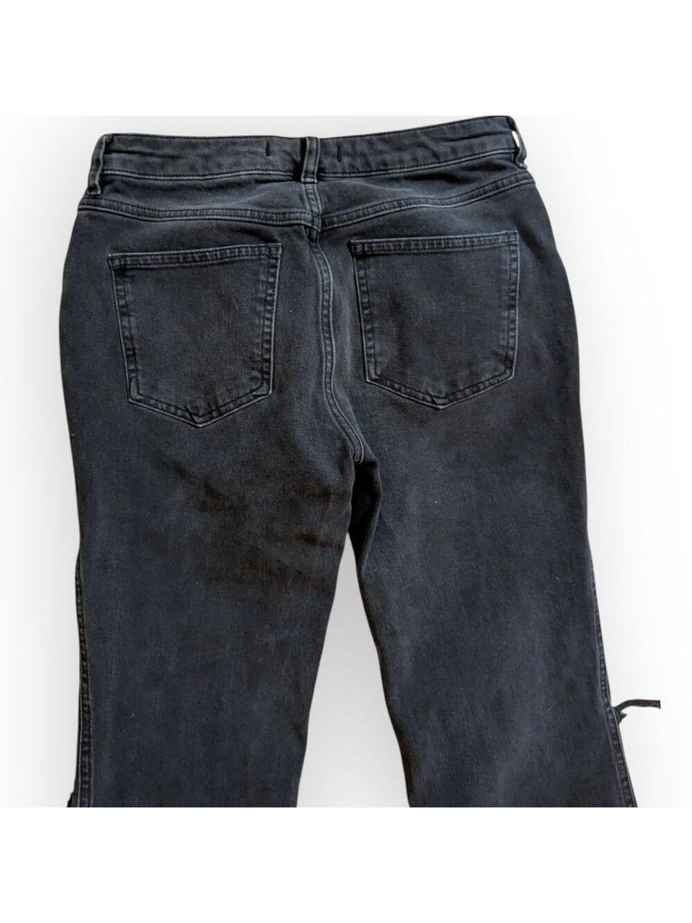 Free People Black Distressed Denim Ankle Jeans Size 28 - Picture 5 of 11